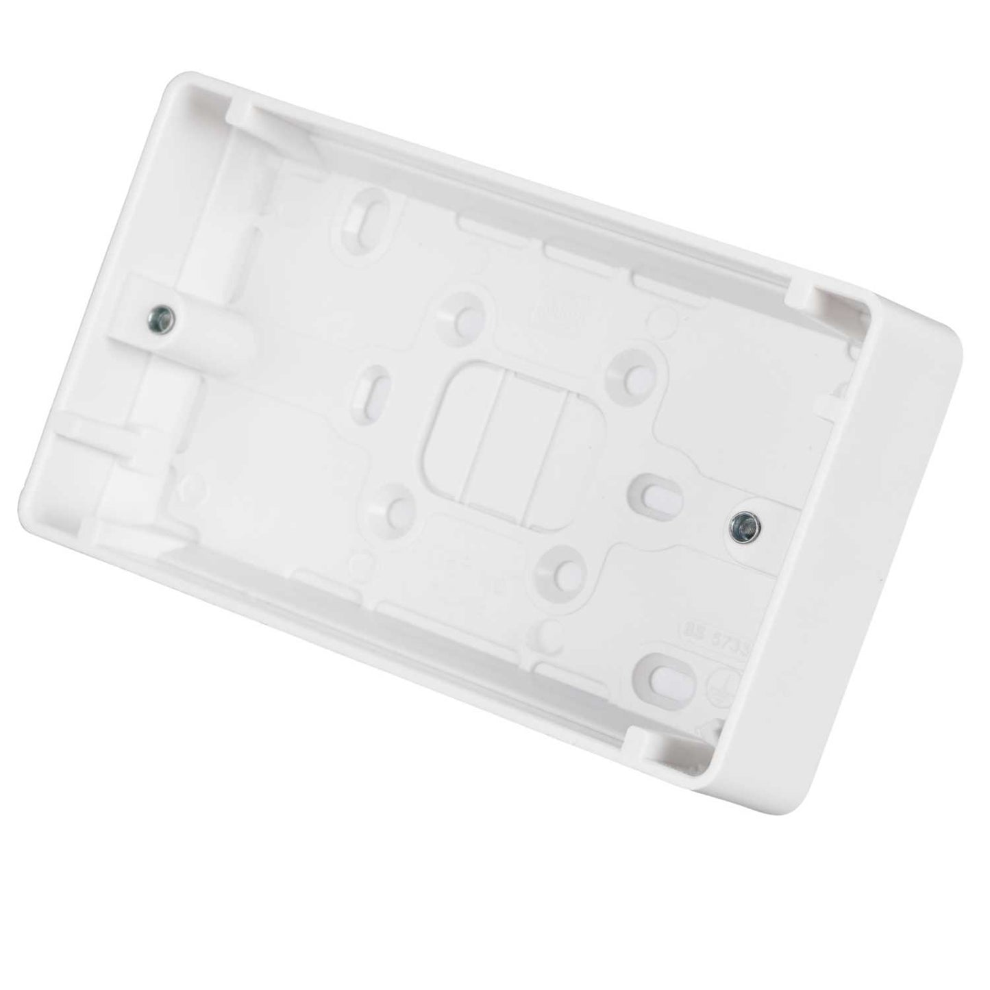 MK Logic Plus 2 Gang 30mm Pattress Back Box White