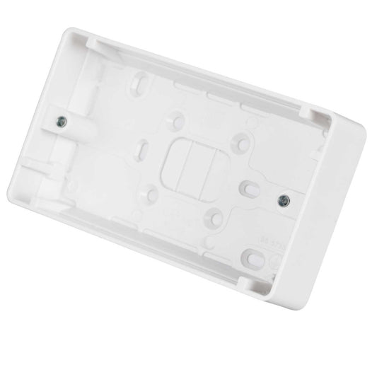 MK Logic Plus 2 Gang 30mm Pattress Back Box White