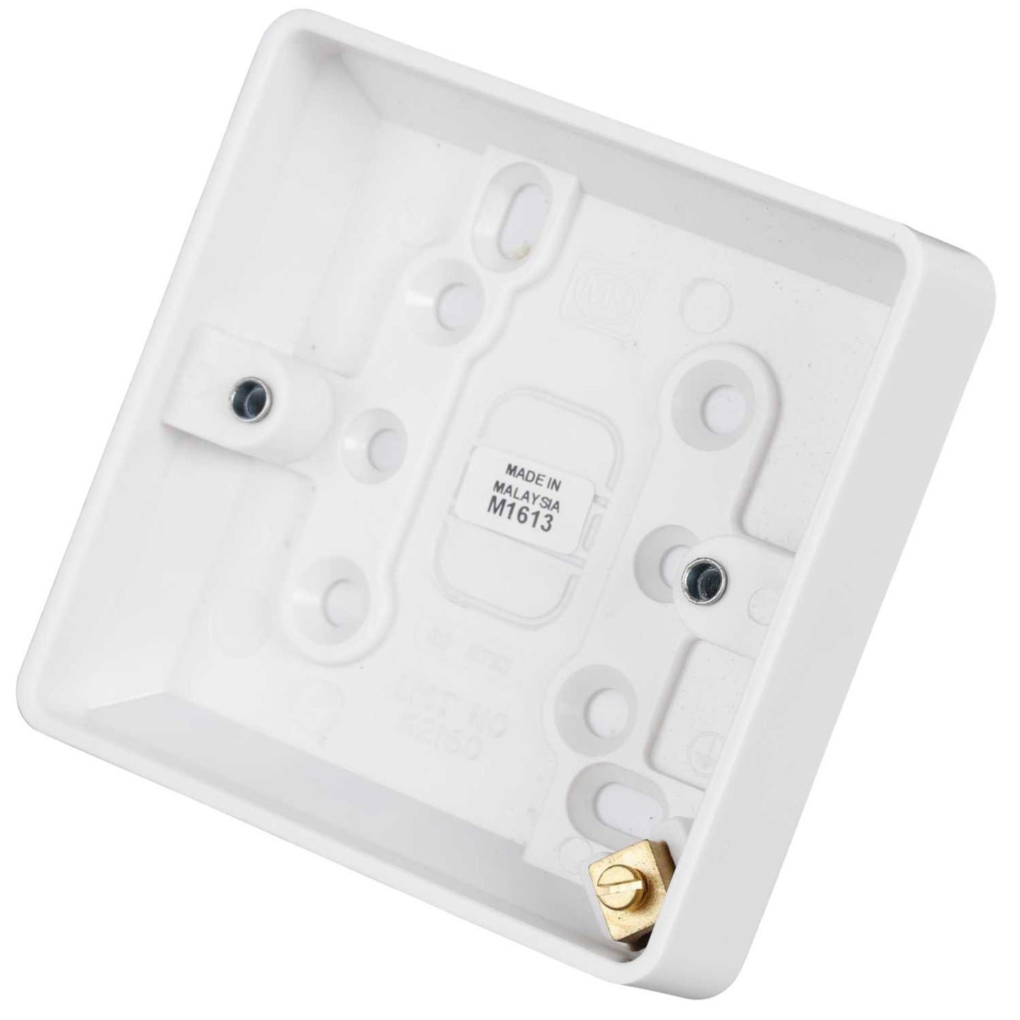 MK Logic Plus 1 Gang 16mm Pattress Back Box White