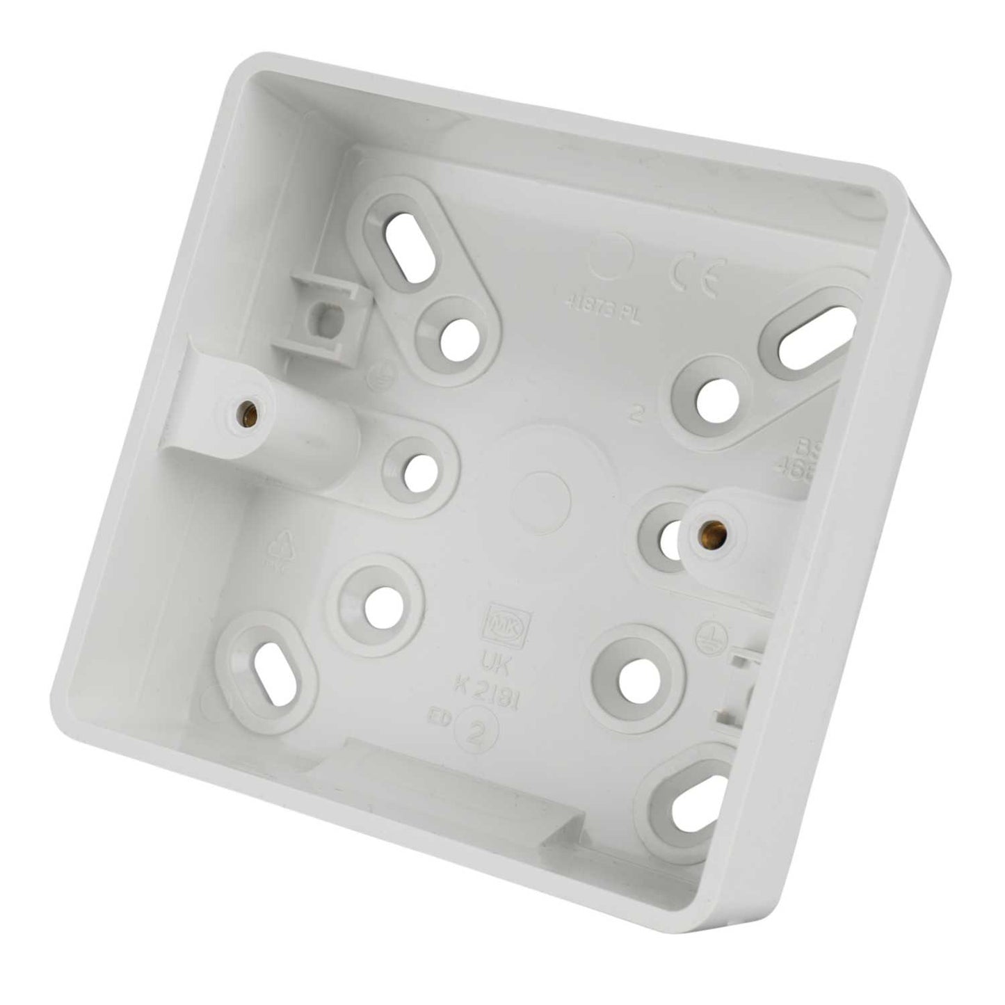 MK Logic Plus 1 Gang 32mm Pattress Back Box White