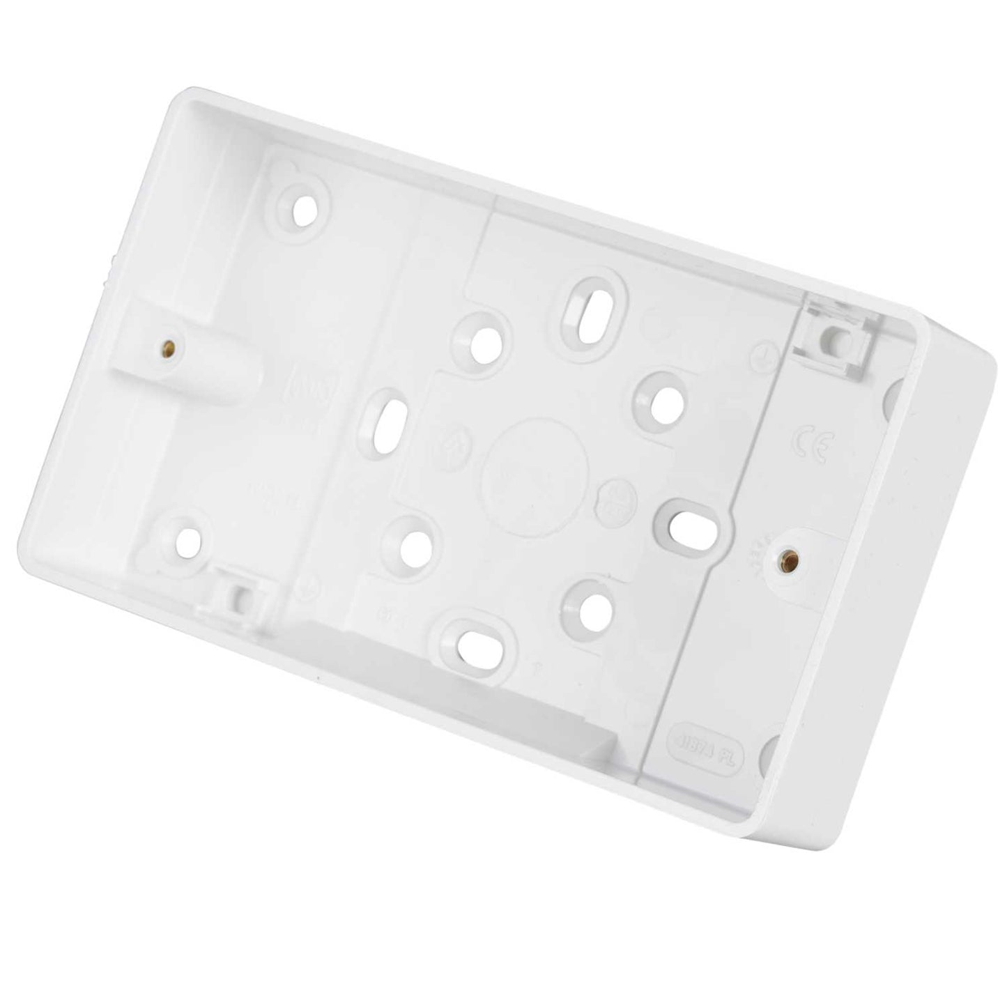 MK Logic Plus 2 Gang 32mm Pattress Back Box White