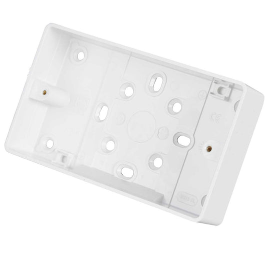 MK Logic Plus 2 Gang 32mm Pattress Back Box White