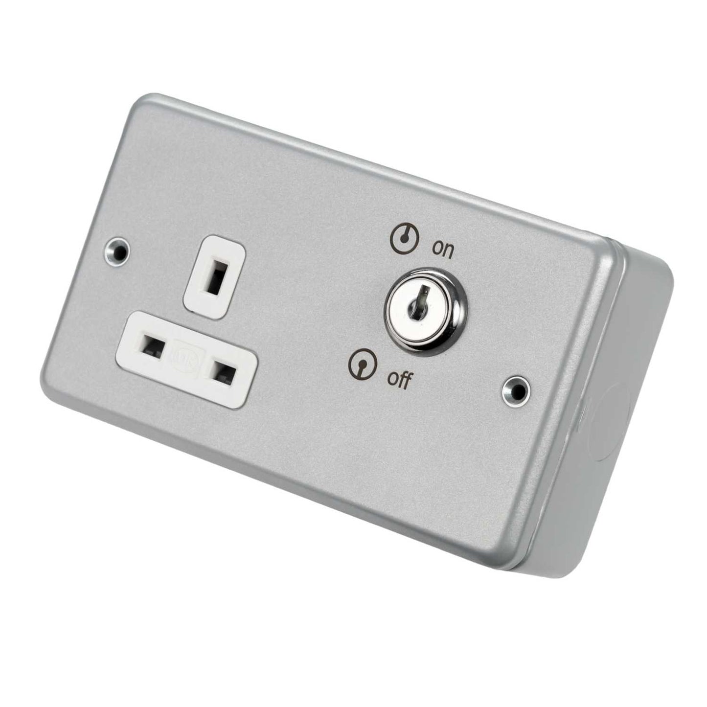 MK Metalclad Plus 13A DP 1 Gang Key Operated Socket Metal Clad