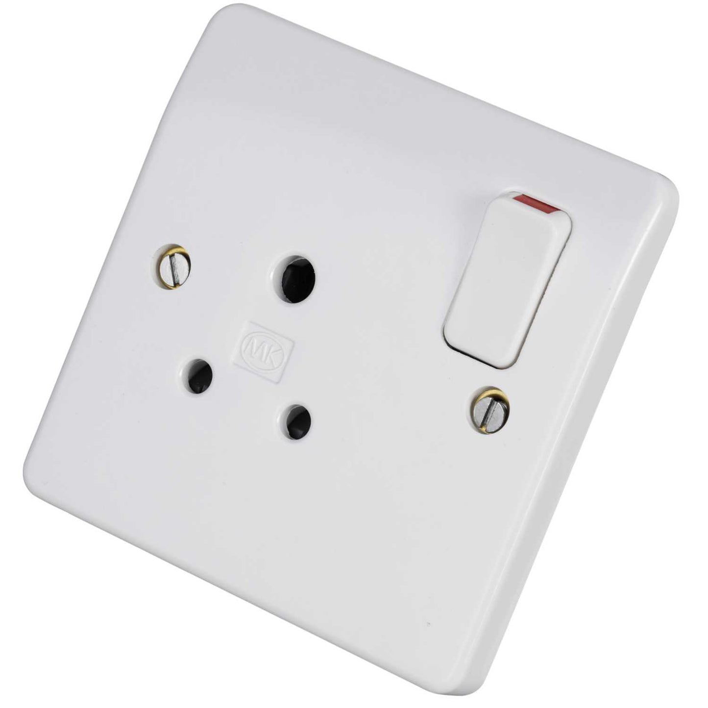 MK Logic Plus 5A DP 1 Gang Switched Socket White