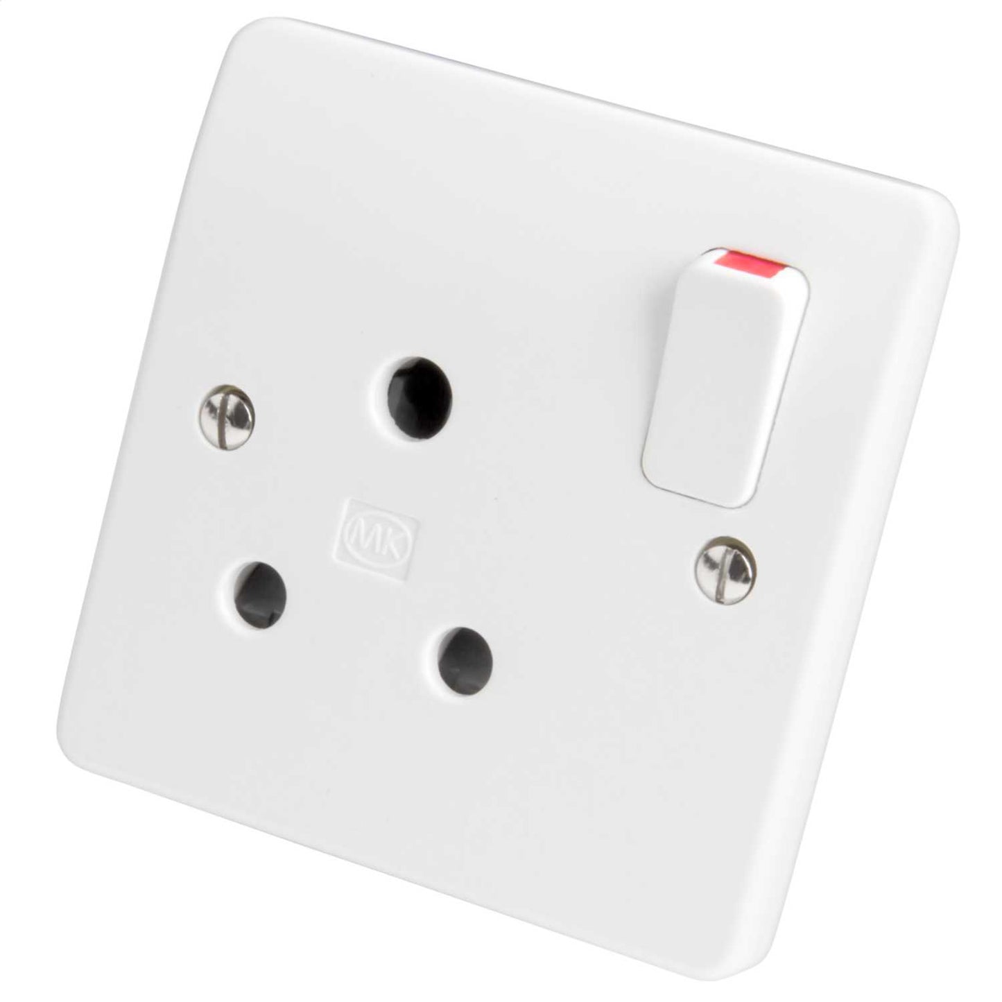 MK Logic Plus 15A DP 1 Gang Switched Socket White