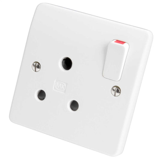 MK Logic Plus 15A DP 1 Gang Switched Socket White