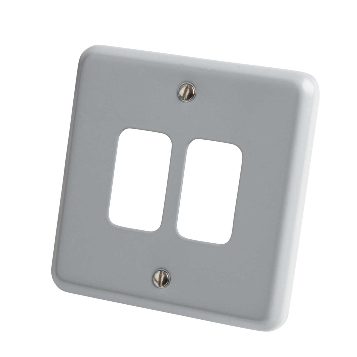 MK Grid Plus 2 Gang Grid Front Plate Metalclad