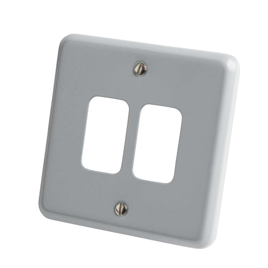MK Grid Plus 2 Gang Grid Front Plate Metalclad