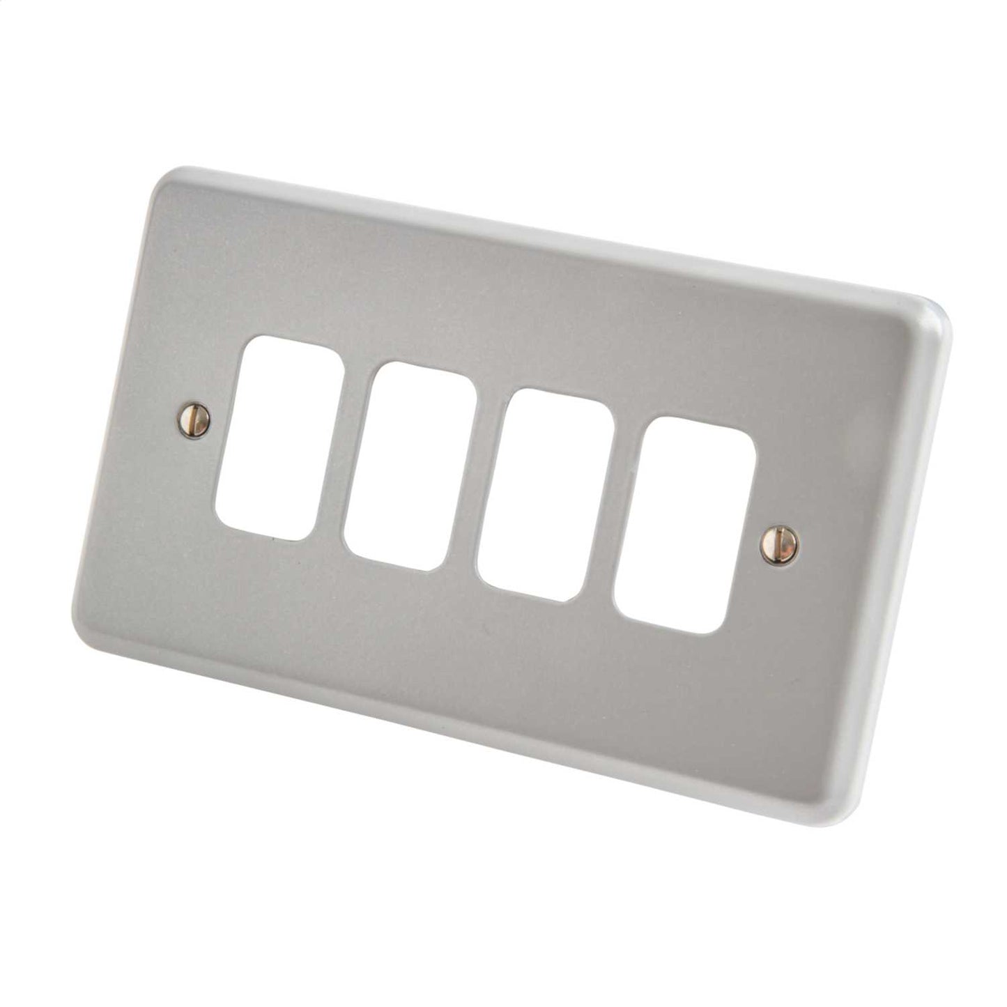 MK Grid Plus 4 Gang Grid Front Plate Metalclad