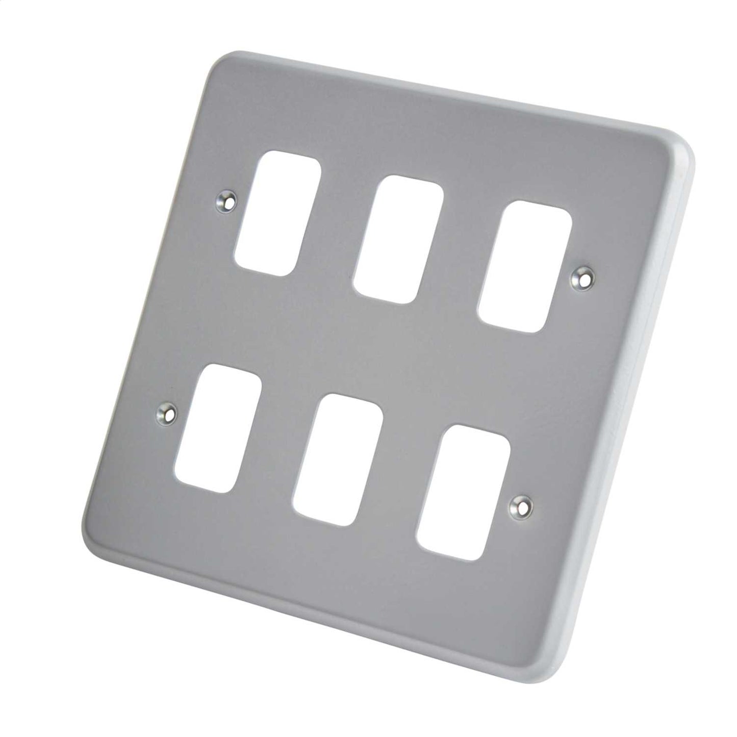 MK Grid Plus 6 Gang Grid Front Plate Metalclad