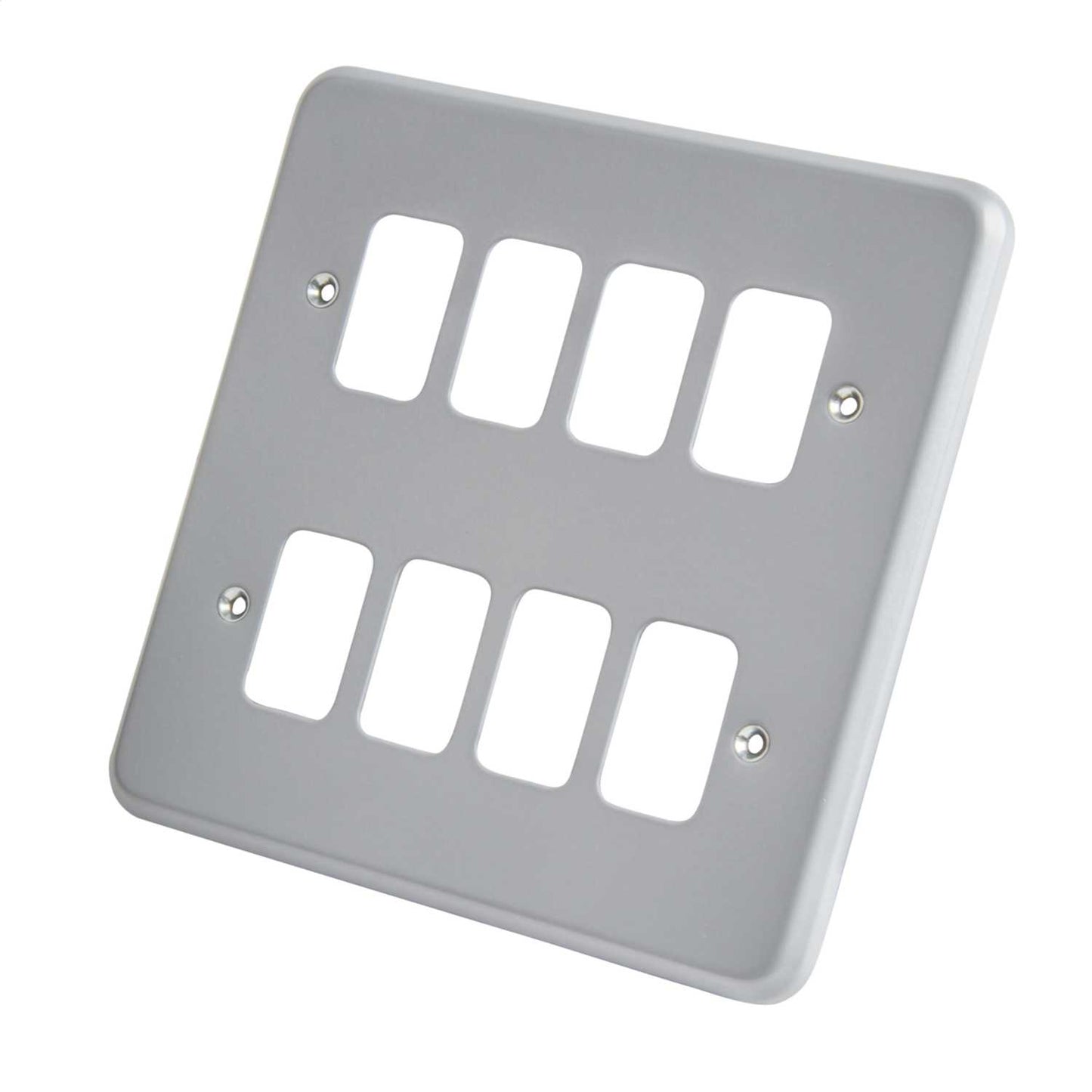 MK Grid Plus 8 Gang Grid Front Plate Metalclad