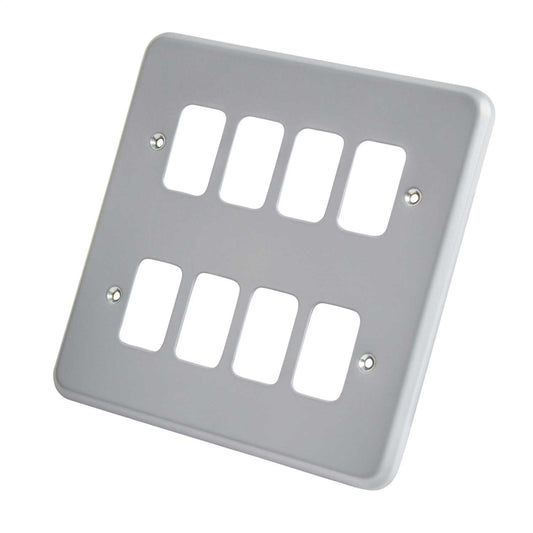 MK Grid Plus 8 Gang Grid Front Plate Metalclad