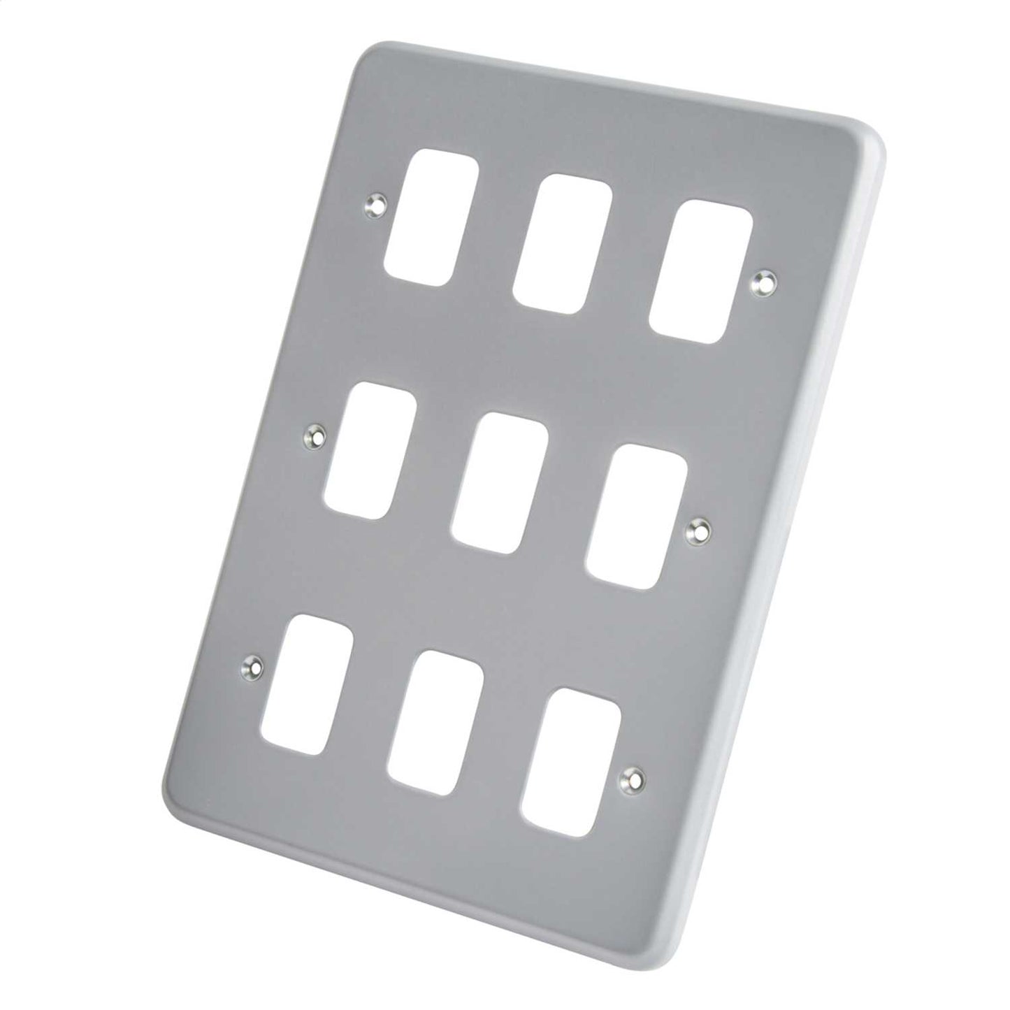 MK Grid Plus 9 Gang Grid Front Plate Metalclad