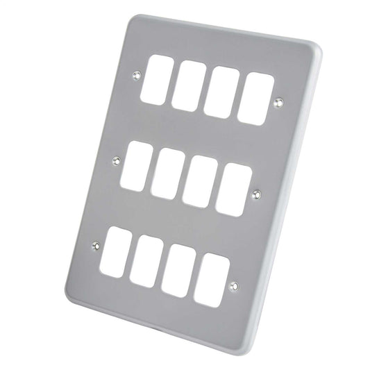 MK Grid Plus 12 Gang Grid Front Plate Metalclad