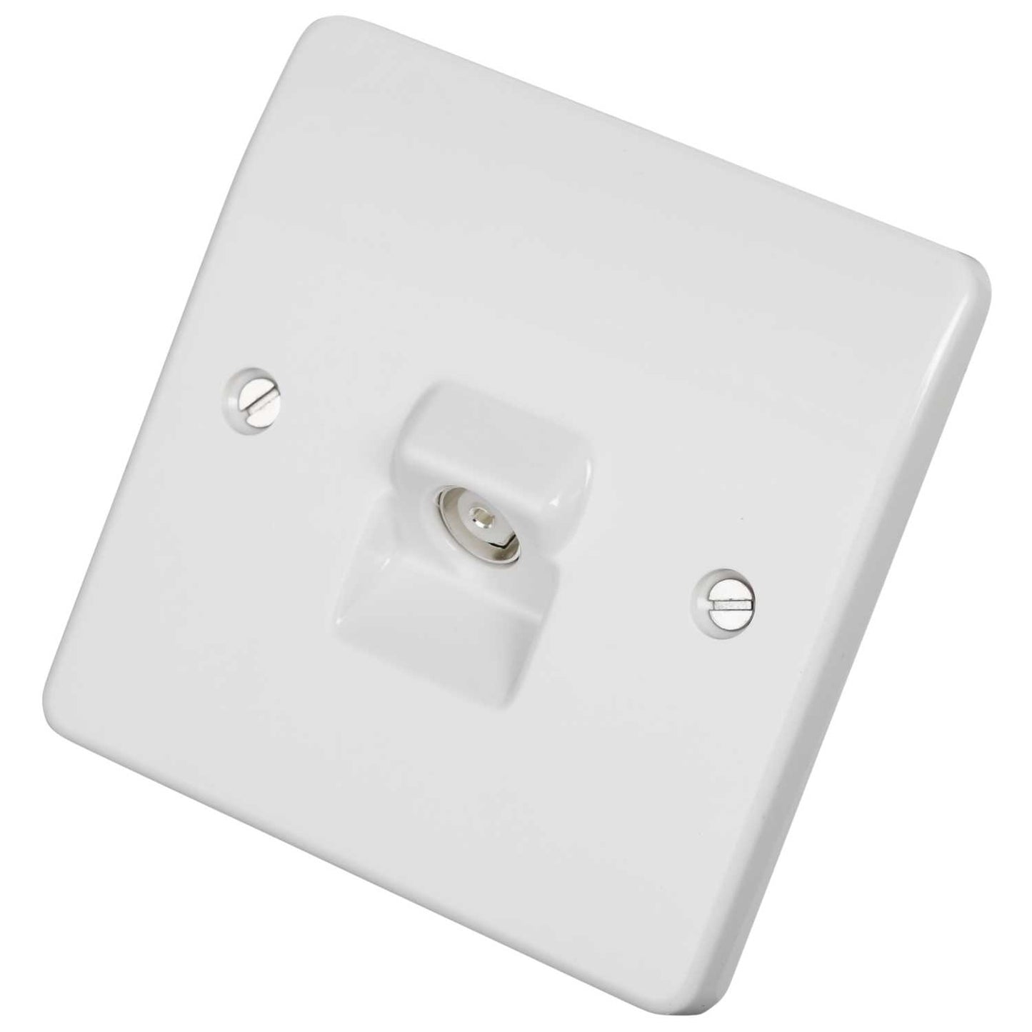 MK Logic Plus 1 Gang Non Isolated TV / FM Coaxial Socket White