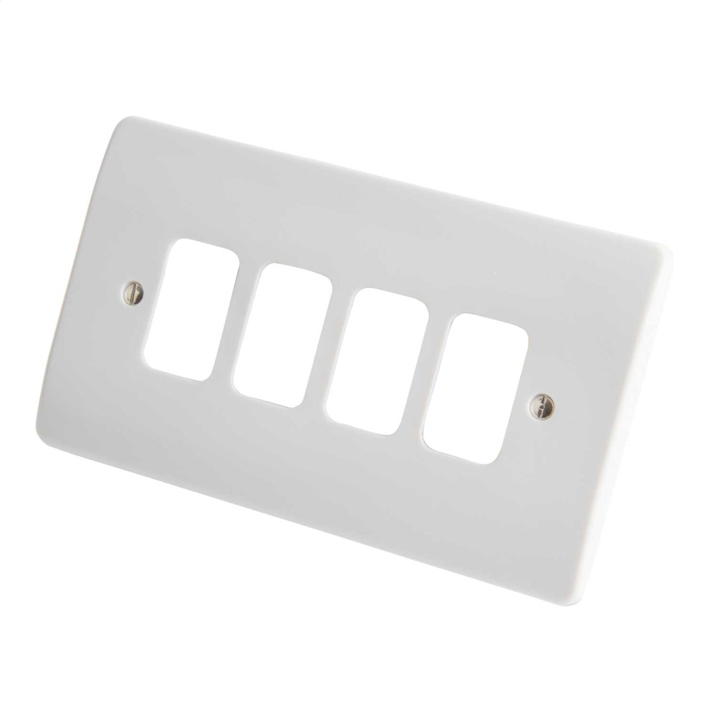 MK Grid Plus 4 Gang Grid Front Plate White