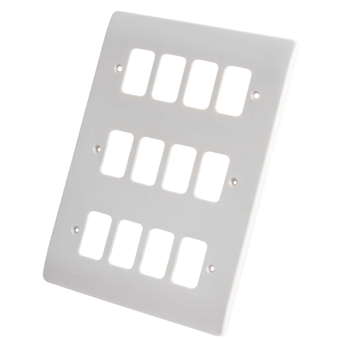 MK Grid Plus 12 Gang Grid Front Plate White
