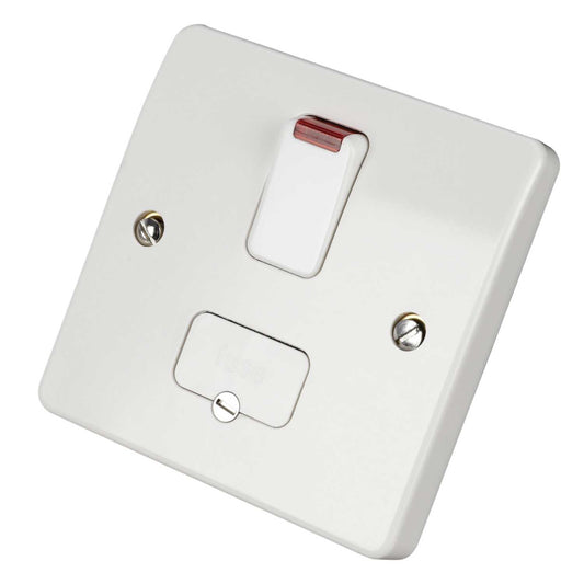 MK Logic Plus 13A DP Switched Fused Spur with Neon and Flex Outlet White