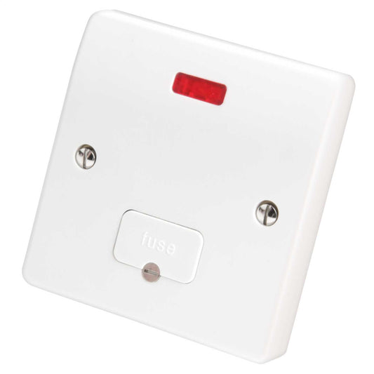 MK Logic Plus 13A Unswitched Fused Spur with Neon and Flex Outlet White