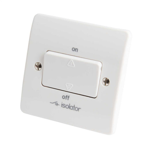 MK Logic Plus 10A Triple Pole Fan Isolator Switch White