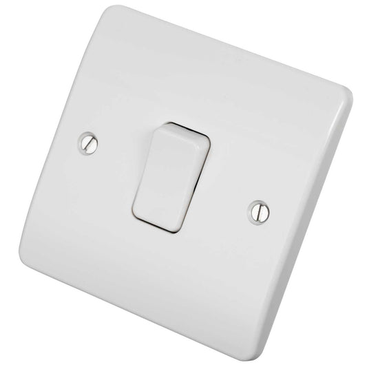 MK Logic Plus 10A 1 Gang 1 Way Light Switch White
