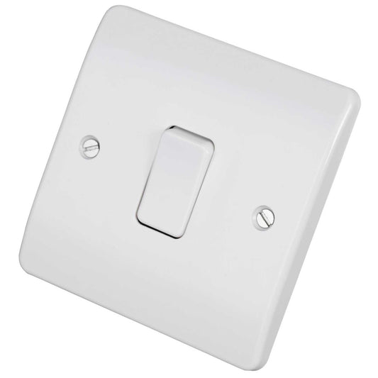 MK Logic Plus 10A 1 Gang 2 Way Light Switch White