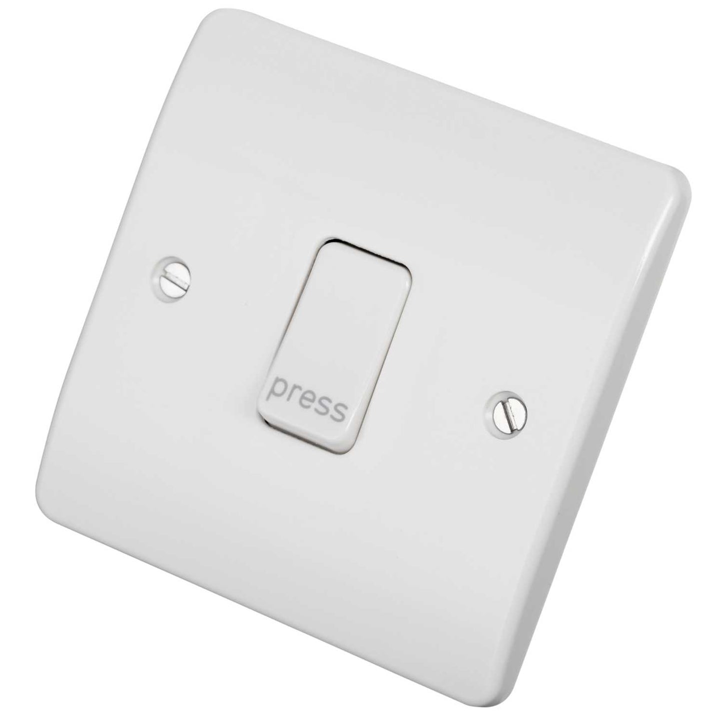 MK Logic Plus 10A 1 Gang 2 Way Press Switch White