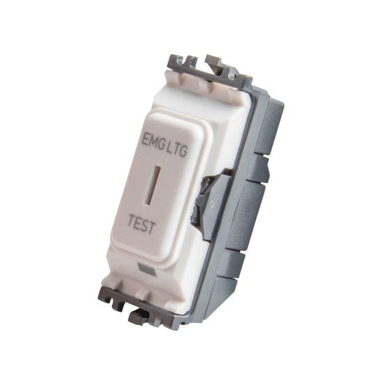 MK Grid Plus 20A 2 Way Grid Key Switch marked Emergency Lighting
