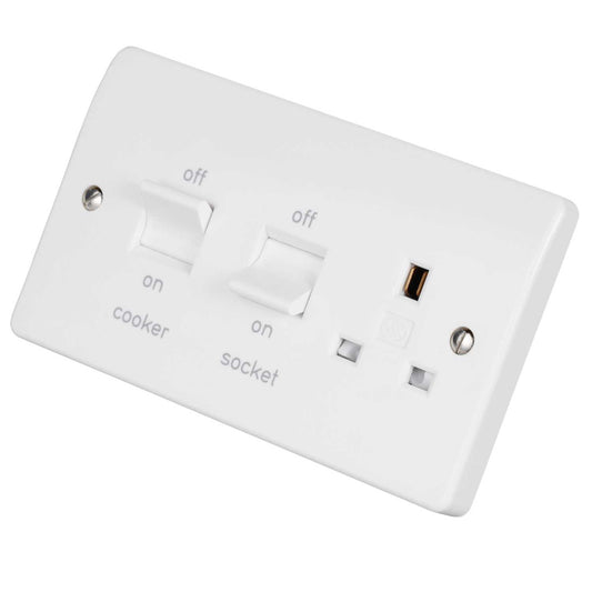 MK Logic Plus 45A DP Cooker Unit with White Rockers White