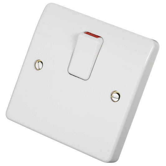 MK Logic Plus 20A DP Switch with Flex Outlet White