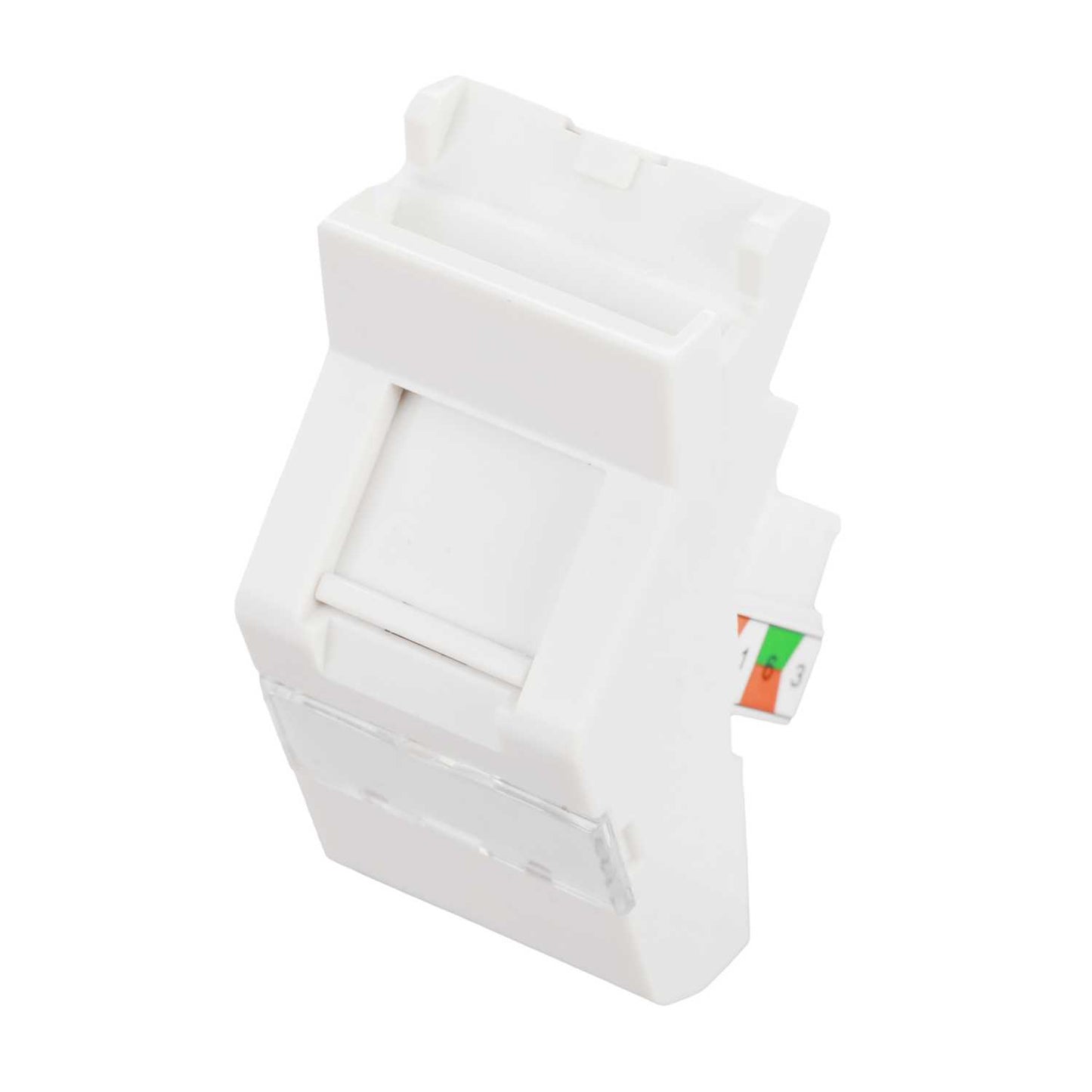 MK Logic Plus RJ45 CAT5E Angled Euro Module White