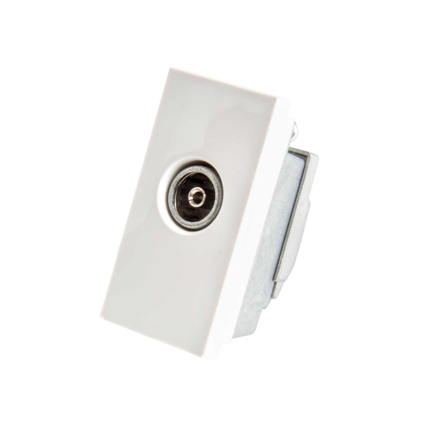 MK Logic Plus Female TV Coax Non Isolated Euro Module White