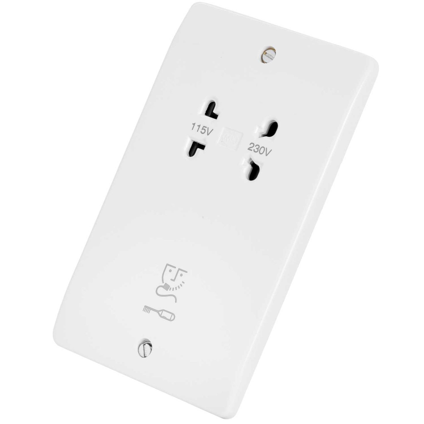 MK Logic Plus 115 / 230V Dual Voltage Shaver Socket White