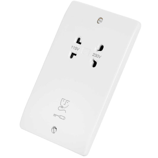 MK Logic Plus 115 / 230V Dual Voltage Shaver Socket White