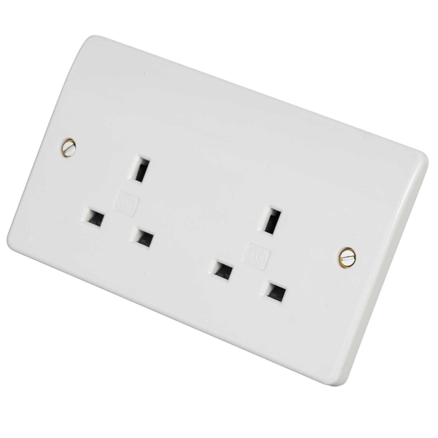 MK Logic Plus 13A 2 Gang Unswitched Socket White