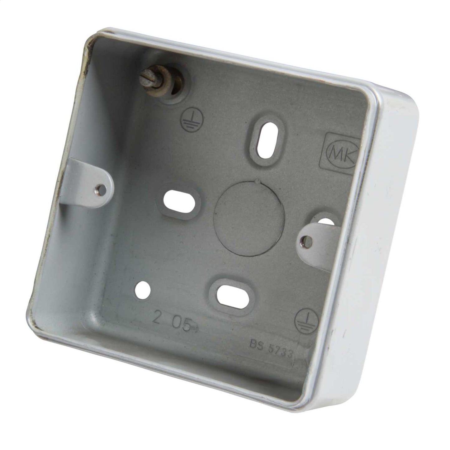 MK Metalclad Plus 1 Gang 40mm Steel Box without Knockouts