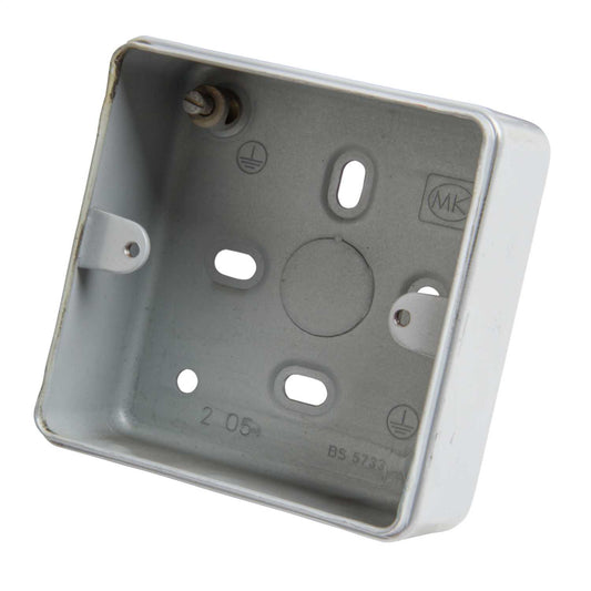 MK Metalclad Plus 1 Gang 40mm Steel Box without Knockouts