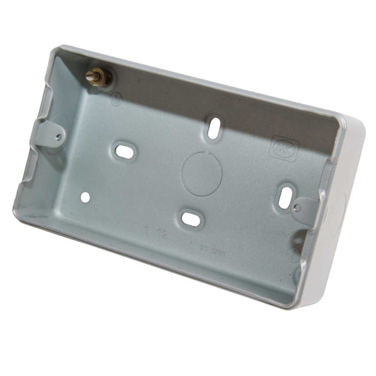 MK Grid Plus 2 Gang Surface Metal Back Box with Knockouts