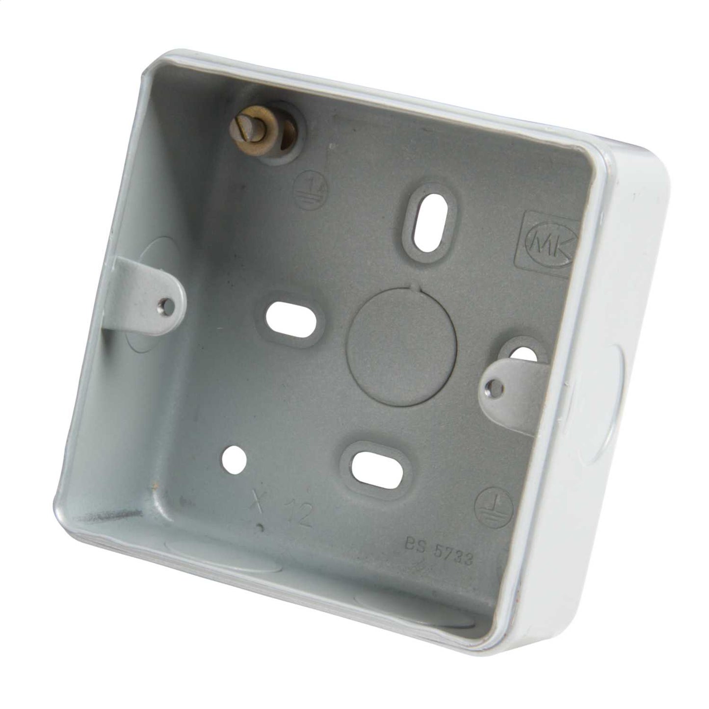 MK Metalclad Plus 1 Gang 38mm Steel Box with 5 x 20mm Knockouts