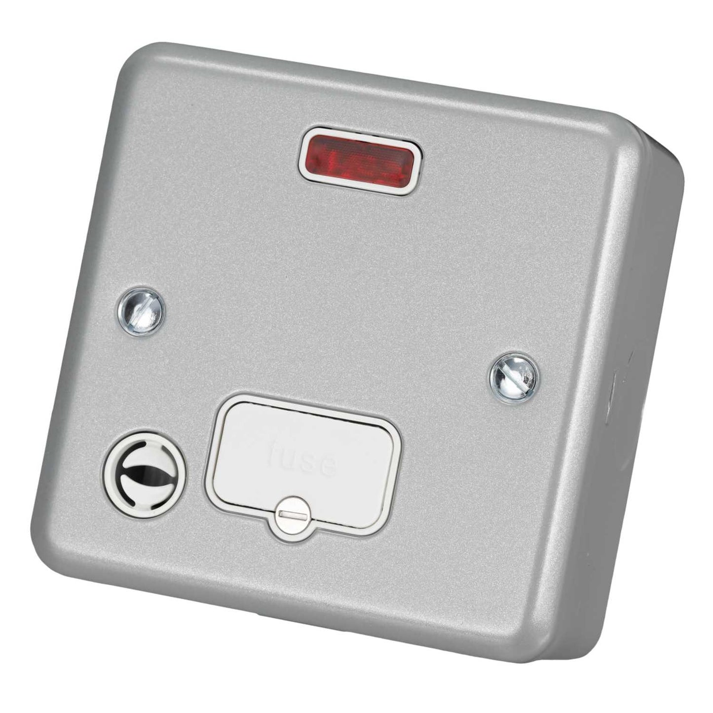 MK Metalclad Plus 13A Unswitched Fused Spur with Neon and Flex Outlet Metal Clad