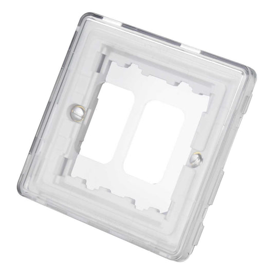 MK Dimensions 1 Gang 2 Module Grid Mounting Frame White