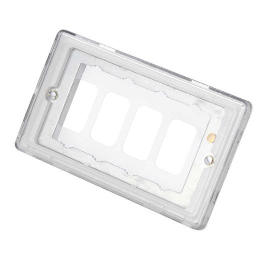 MK Dimensions 2 Gang 4 Module Grid Mounting Frame White
