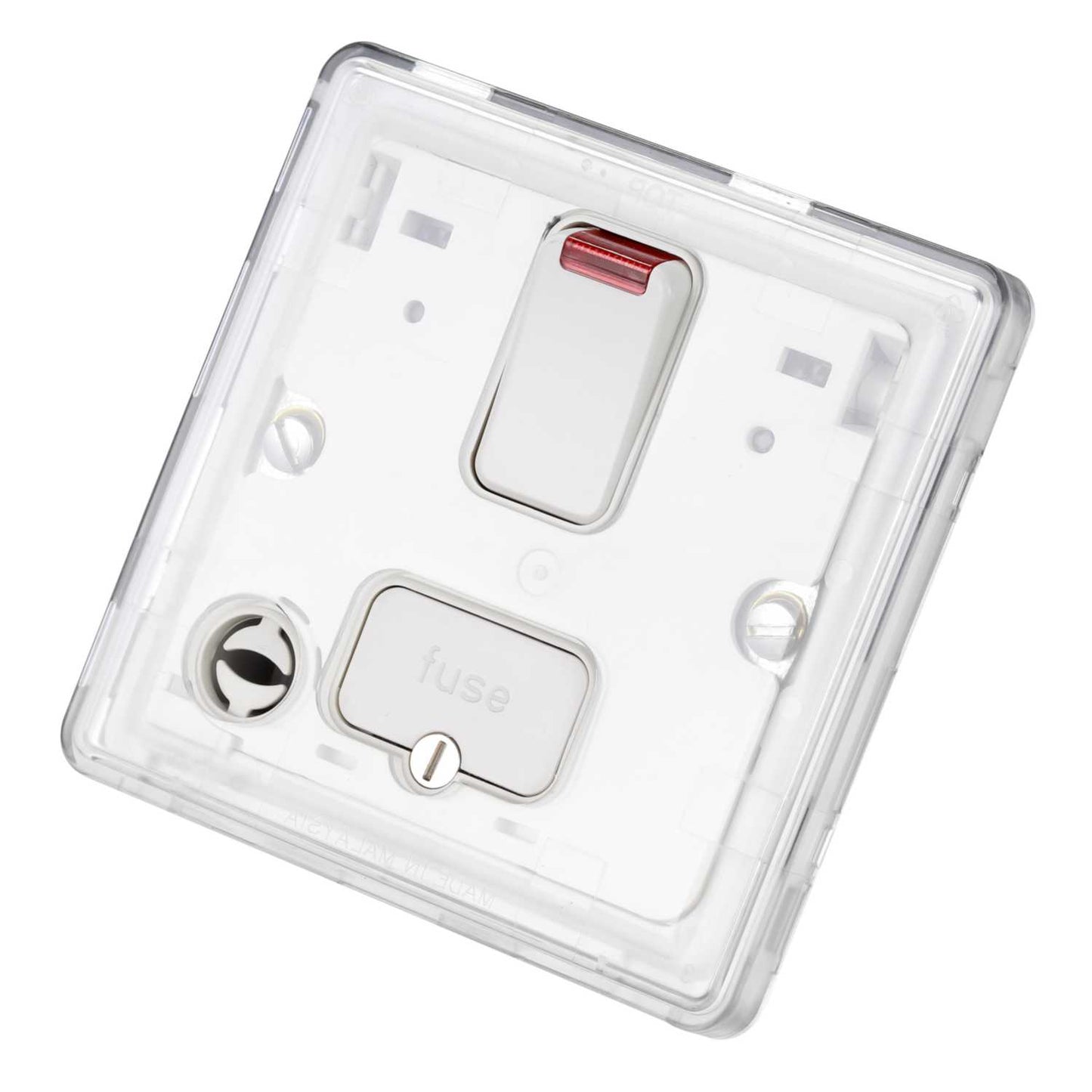 MK Dimensions 13A DP Switched Fused Spur Module with Neon and Flex Outlet White