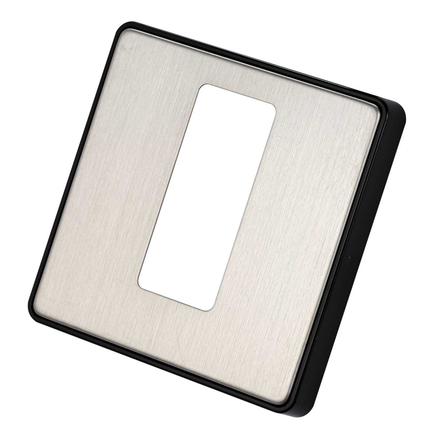 MK Dimensions 1 Gang 50A DP Switch with Neon Front Plate Black Insert Brushed Stainless Steel