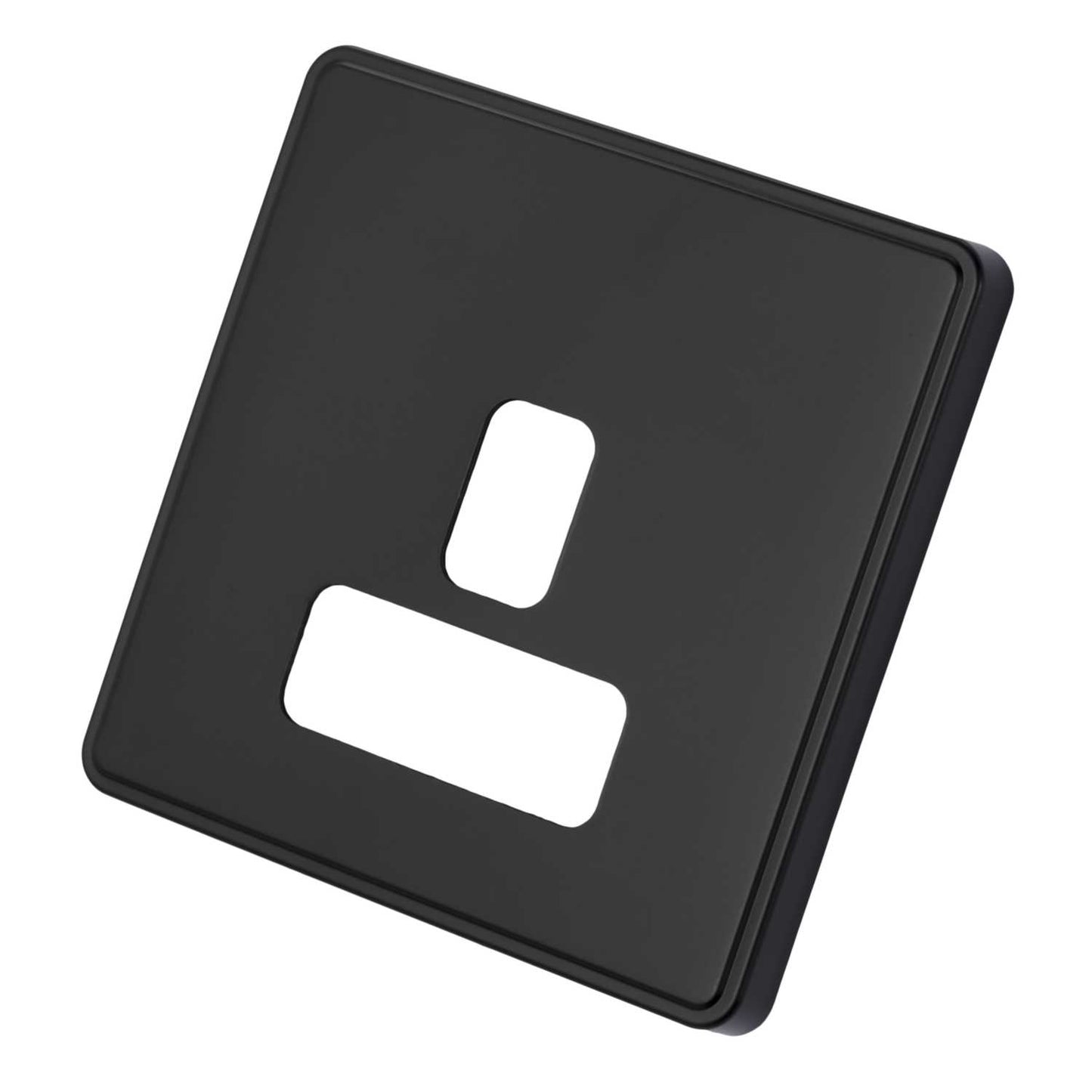 MK Dimensions 1 Gang Unswitched Socket Front Plate Matt Black
