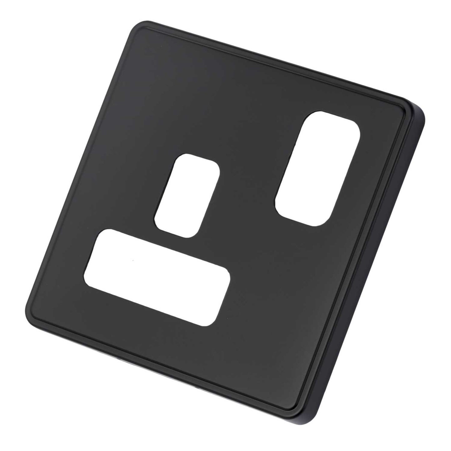 MK Dimensions 1 Gang Switched Socket Front Plate Matt Black