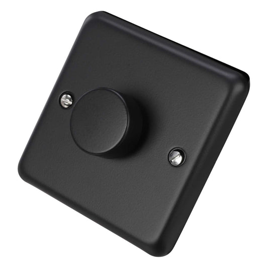 MK Albany Plus Albany Plus 120W 1 Gang 2 Way Trailing Edge LED Dimmer Switch Matt Black