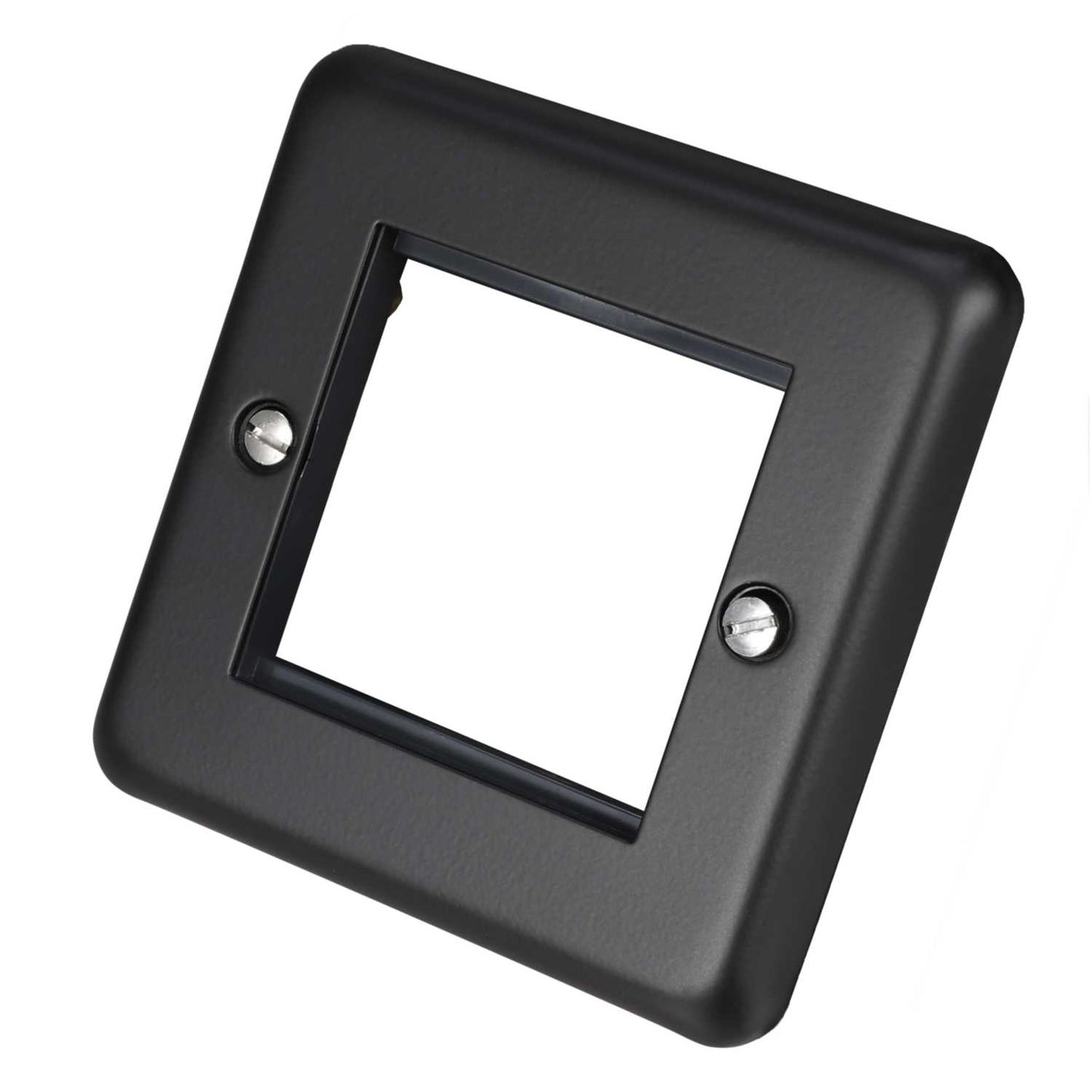 MK Albany Plus 1 Gang 2 Euro Module Front Plate Matt Black