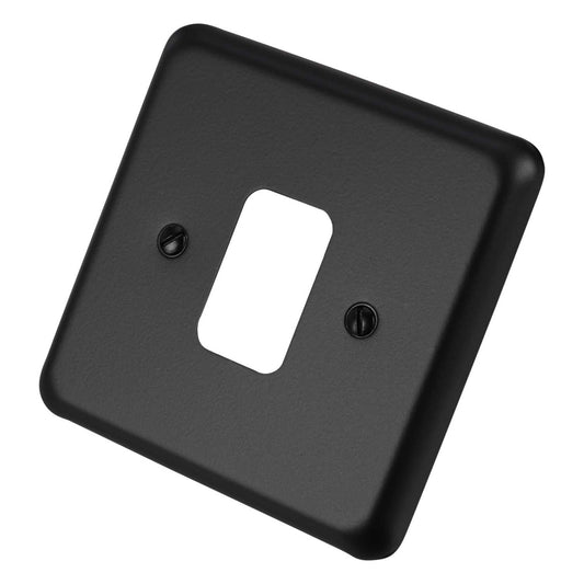 MK Albany Plus 1 Gang 1 Module Grid Plus Face Plate Matt Black