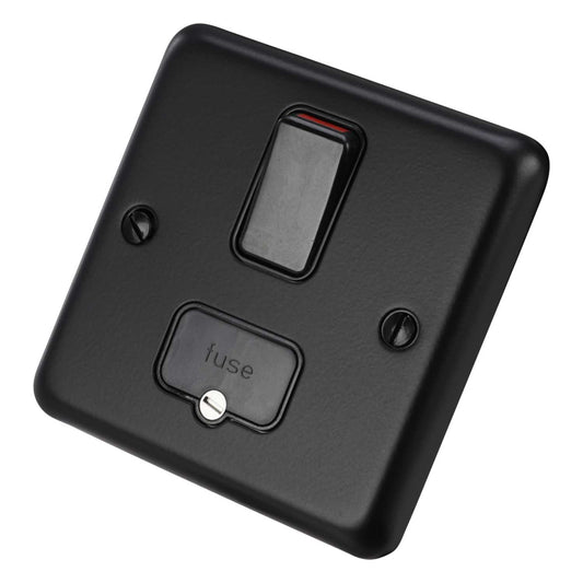 MK Albany Plus 13A DP Switched Fused Spur Matt Black